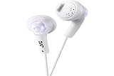 JVC Gumy HA-F160 - Auriculares In Ear con Cable de 1 metro para Android, iPhone, Ordenadores, Portátiles, Consolas y más (Imán de Neodimio, Jack de 3,5 mm, 15 Hz - 20 KHz), Color Blanco