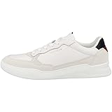 Tommy Hilfiger Hombre Sneaker Suela Cupsole Elevated Cupsole Leather Mix Zapatillas, Blanco (White), 44 EU