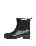 Tommy Hilfiger Mujer Botas de goma Corporate Elastic Rainboot Media caña, Negro (Black), 39 EU