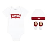 Levi's Classic batwing infant hat bodysuit bootie set 3pc Bebé-Niños Blanco (White) 6-12 meses
