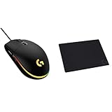 Logitech G203 LIGHTSYNC Ratón USB Gaming con Iluminación RGB Personalizable & G240 Alfombrilla para Juegos, Tela, optimada para sensores de Juegos