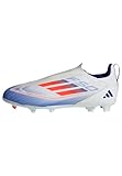 adidas F50 League Laceless Football Boots Firm Ground, Zapatos de fútbol para terrenos, FTWR White/Solar Red/Lucid Blue, 30.5 EU