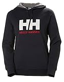Helly Hansen W HH Logo Hoodie, Sudadera con Capucha de Deporte Mujer, Navy, L