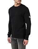 Calvin Klein Jeans Camiseta de Manga Larga para Hombre Badge Waffle Ls Tee Basic, Negro (Ck Black), XXL