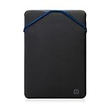 HP Funda Protectora Reversible para Portátil de hasta 14,1' - (Tela de Neopreno, Cierre Esquinero Sin Cremallera), Color Azul y Negro