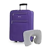 ITACA - Maletas de Viaje - Maleta Cabina 55x40x20 - Maletas de Viaje Cabina Material EVA Superligero - Maleta de Cabina Avion. Maleta de Mano. Maleta Pequeña T71950B, Morado