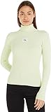 Calvin Klein Jeans Badge Roll Neck Sweater J20J221688 Pulóveres, Verde (Canary Green), L para Mujer