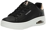 Skechers Uno Court Courted Style, UNO Tribunal Mujer, Cuero Negro, Oro Rosa Duraleather, 39 EU