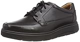 Clarks Un Abode Ease, Zapatos de Cordones Derby Hombre, Negro (Black Leather), 43 EU