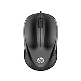 HP 1000 - Ratón con Cable (1200 PPP, 2 Botones y Rueda de Desplazamiento, 1,5 m de Cable, Conexión con Cable USB, Windows 7 Windows 8, Windows 10 y posteriores, Chrome OS), Color Negro