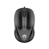 HP 1000 - Ratón con Cable (1200 PPP, 2 Botones y Rueda de Desplazamiento, 1,5 m de Cable, Conexión con Cable USB, Windows 7 Windows 8, Windows 10 y posteriores, Chrome OS), Color Negro