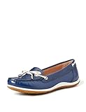 Geox D Vega Moc B, Mocasines para Mujer, Multicolor (Blue/Skin), 37 EU