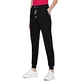 Armani Exchange Pantalones Deportivos con Logotipo de círculos, Negro, M para Mujer