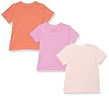 Amazon Essentials Camiseta de Manga Corta de algodón orgánico (Anteriormente Amazon Aware) Unisex Bebés, Pack de 3, Rosa, Prematuro