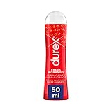 Durex Lubricante Sabor y Aroma Fresa de Base Agua - 50 ml (Paquete de 1)