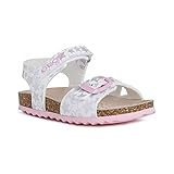 Geox B Sandal Chalki Girl, Sandalias para Bebé Niña, Multicolor (White/Silver), 23 EU