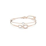 Swarovski Pulsera Swa Infinity para Mujer, Con Baño Tono Oro Rosa, Símbolo de Infinito, Cristales Blancos, Colección Swarovski Swa Infinity