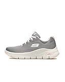 Skechers Arch Fit Big Appeal, Zapatillas Mujer, Gray Knit Mesh Pink Trim, 37.5 EU