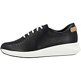 Clarks Un Rio Tie, Zapatillas, para Mujer, Negro (Black Leather), 38 EU