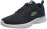 Skechers Skech-Air Dynamight Tuned Up, Zapatillas de Deporte Hombre, Navy Engineered Mesh PU Lime Trim, 45.5 EU