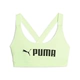 PUMA Mid Impact Fit Bra Parte Superior de Ropa Interior, Mujer, Speed Green Black, M