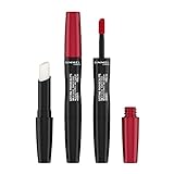 Rimmel, Lasting Provocalips, Labial fijo, 740 Caught red lipped, Paso 1: 2,3mL, Paso2: 1,6g