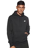 Nike M NSW Club Hoodie Po BB Sweatshirt, Hombre, Black/Black/White, L