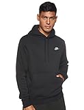 Nike M NSW Club Hoodie Po BB Sweatshirt, Hombre, Black/Black/White, L