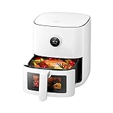 Xiaomi Smart Air Fryer Pro - Freidora sin Aceite de 4L de Capacidad, 1600W, Más de 100 Recetas Disponibles, Pantalla OLED, Temperatura Regulable 40°C-200°C, Blanco (Versión ES + 3 años de garantía)