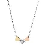 Fossil Necklace For Mujeres Vintage Motifs, 40.6 Cm Length, 5.1 Cm Extension Tri-Tone Stainless Steel Necklace, JF02856998