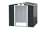 Duramax - caseta cobertizo jardín - RIVERTON 6x6 - Metal - color gris antracita - 12.3 x 19 x 18 metros - incluye suelo