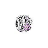 PANDORA Charm margarita morada filigrana 798772C02 plata