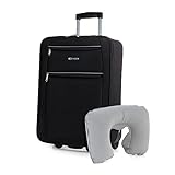 ITACA - Maletas de Viaje - Maleta Cabina 55x40x20 - Maletas de Viaje Cabina Material EVA Superligero - Maleta de Cabina Avion. Maleta de Mano. Maleta Pequeña T71950B, Negro