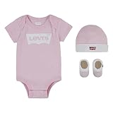 Levi's Classic batwing infant hat bodysuit bootie set 3pc Bebé-Niños Rosa (FAIRY TALE) 0-6 meses