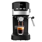 Cecotec Cafetera Espresso Compacta Power Espresso 20 Pecan. 1100W, 20 Bares, Sistema Thermoblock, Vaporizador Orientable, Brazo Portafiltros con Doble salida y 2 Filtros, 1,25 Litros