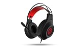 Cascos Gaming Ozone Rage X60 - Auriculares con microfono - Sonido 7.1 Virtual, LED rojo, Altavoces 50mm, Diadema Ajustable, Micro Flexible, USB, Negro