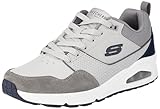 Skechers Uno Retro One, Zapatillas Hombre, Gris Duraleather Suede Mesh, 45 EU