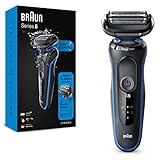 Braun Series 5 Afeitadora Eléctrica Hombre, Máquina de Afeitar Barba EasyClean, Uso En Seco Y En Mojado, Recargable, Inalámbrica, 51-B1000s, Azul