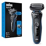 Braun Series 5 Afeitadora Eléctrica Hombre, Máquina de Afeitar Barba EasyClean, Uso En Seco Y En Mojado, Recargable, Inalámbrica, 51-B1000s, Azul