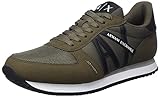 Armani Exchange Micro Suede, Comfort Fit, Lace up, Zapatillas Hombre, Crocodile/Blue, 42 EU