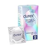 Durex Preservativos Invisible Extra Lubricado, Ultra Fino Diseñado para Maximizar Sensaciones, 12 condones