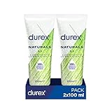 Durex Naturals Lubricante a Base de Agua, 100% Natural sin Fragancia, Colorantes ni Agentes Irritantes – 100 ml x 2 Unidad ( Paquete de 1)