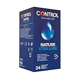 Control Preservativos Nature Xtra Lube. Caja Pack Ahorro 24 Condones, Mayor Lubricación, Gama Placer Natural, Sexo Seguro. Ajuste Perfecto para una Relación Segura.