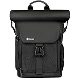 TARION SP01 Mochila para cámara Bolsa de lona para cámara con compartimento extraíble para portátil Funda impermeable para la lluvia Mochila para fotografía Negro