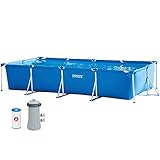 Intex 28274NP - Piscina Tubular, Piscina Rectangular, 450 x 220 x 84 cm, 7.127 litros, con depuradora Cartucho, 2.006 litros/Hora, Piscina Metal Frame, Conexiones 32 mm, Color Azul