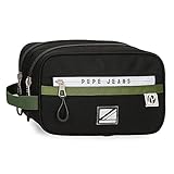 Pepe Jeans Luca Neceser Dos Compartimentos Adaptable Negro 26x16x12 cms Poliéster