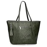 Pepe Jeans Donna Bolso para Portátil 13,3' Verde 44x29x14 cms Piel sintética