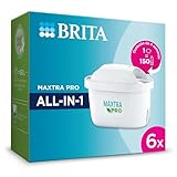 BRITA Cartucho de filtro de agua MAXTRA PRO All-in-1 Ahorro semestral pack 6| Recambio original para las jarras BRITA para agua de sabor puro - filtra micro impurezas como PFAS, cloro, cal y metales