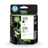 HP 305 6ZD17AE, Negro y Tricolor, Cartuchos de Tinta Originales, Pack de 2, compatible con impresoras de inyección de tinta HP Deskjet, HP Deskjet Plus y HP Envy