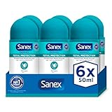 Sanex Dermo Total Protection Desodorante Roll-On, Pack 6 Uds x 50ml, hasta 48 Horas de Protección contra el Sudor y el Olor, Desodorante Antitranspirante, Dermatológicamente Testado